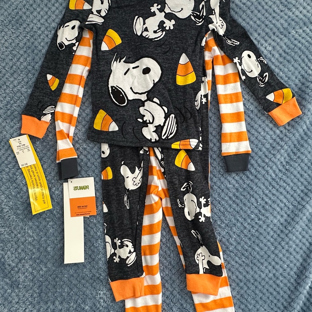 Target Peanuts Snoopy Halloween Pajama Set - Black & Orange